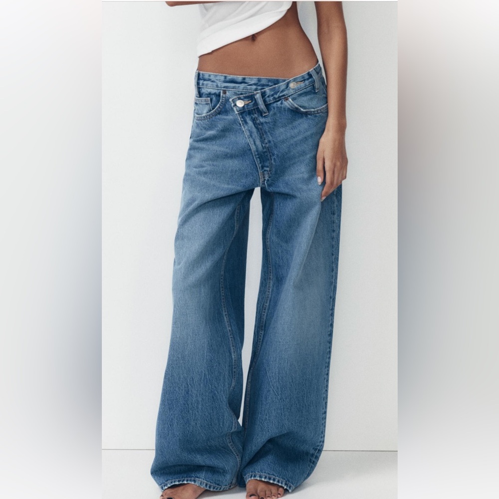 NWOT Zara Blue Wide-Leg Women's Jeans